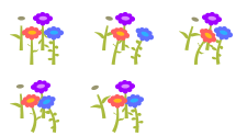 Sprite sheet of flower scenery asset