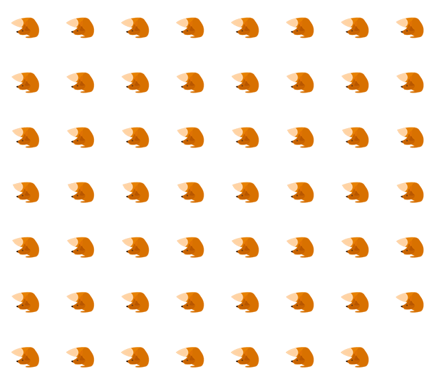 Sprite sheet of a fox character